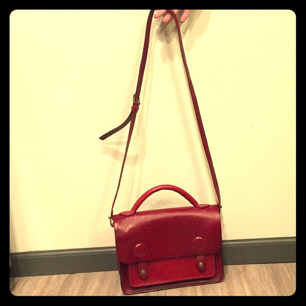Red REAL LEATHER purse